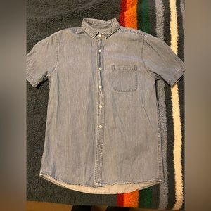 Topman Short Sleeve Denim Shirt